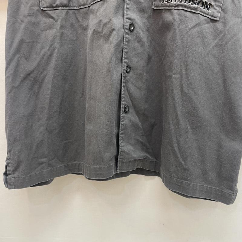 ハーレーダビッドソン Harley-Davidson シャツ、ブラウス 半袖 10s スカル 半袖 ワークシャツ XL 灰 / グレー / gray メンズ USED 古着 中古 50159681