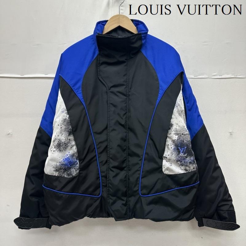 ルイヴィトン LOUIS VUITTON ジャケット、上着 ジャンパー、ブルゾン スプラッシュ モノグラム ナイロン パフィー ジャケット HIB30WRWK 46 黒 / ブラック / black X 青 / ブルー / blue メンズ USED 古着 中古 50159697