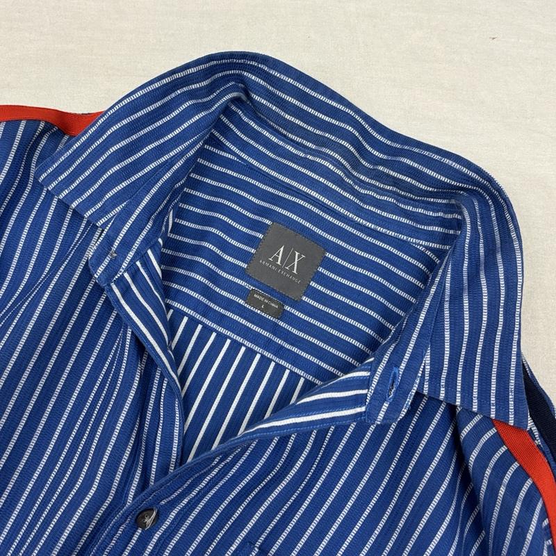 アルマーニエクスチェンジ ARMANI EXCHANGE シャツ、ブラウス 長袖 A/X スリーブライン ストライプ 長袖 シャツ L ストライプ メンズ USED 古着 中古 50159699