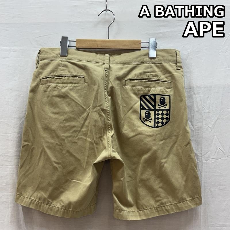 アベイシングエイプ A BATHING APE パンツ ショートパンツ PIRATE パイレーツ ロゴ プリント ショート パンツ ショーツ 4860-153-001 L ベージュ / ベージュ / beige メンズ USED 古着 中古 50159700