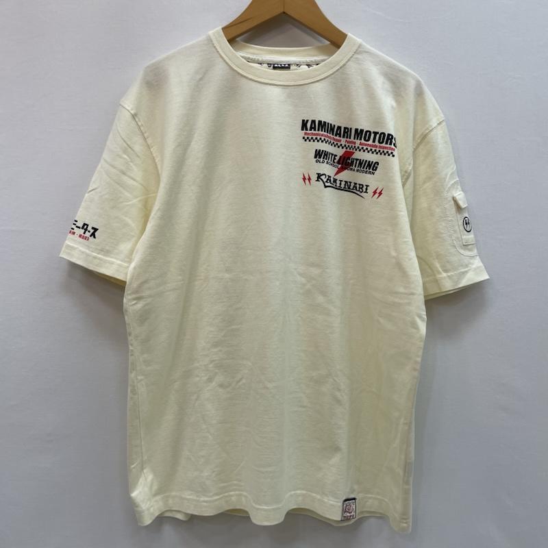 カミナリ KAMINARI Tシャツ 半袖 カミナリモータース Tシャツ 旧車 エフ商会 XL 無地 X プリント オフホワイト / オフホワイト / メンズ USED 古着 中古 50159704