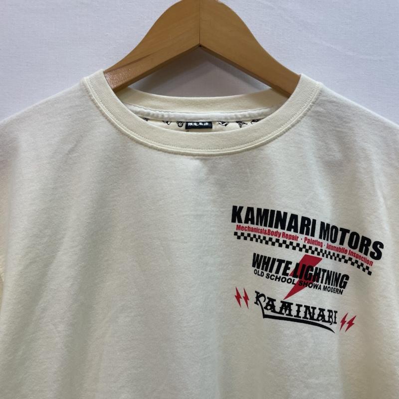 カミナリ KAMINARI Tシャツ 半袖 カミナリモータース Tシャツ 旧車 エフ商会 XL 無地 X プリント オフホワイト / オフホワイト / メンズ USED 古着 中古 50159704