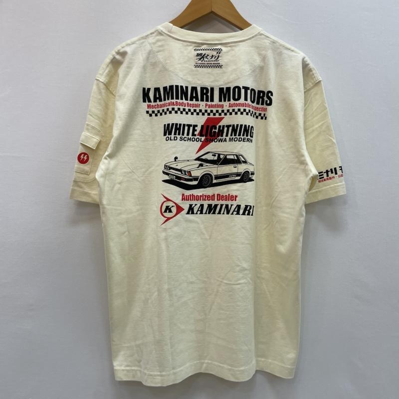 カミナリ KAMINARI Tシャツ 半袖 カミナリモータース Tシャツ 旧車 エフ商会 XL 無地 X プリント オフホワイト / オフホワイト / メンズ USED 古着 中古 50159704