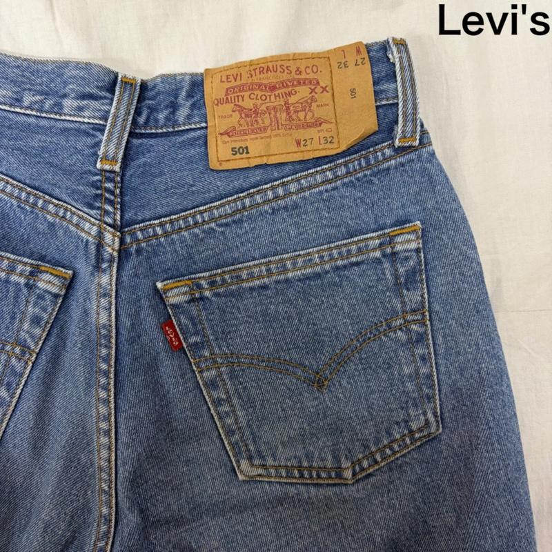 リーバイス Levi s パンツ デニム、ジーンズ トルコ製 ユーロリーバイス 501 W27 L32 ボタンフライ ライトブルー 27インチ 無地 インディゴ / インディゴ / Indigo X 水色 / ライトブルー / メンズ USED 古着 中古 50159718