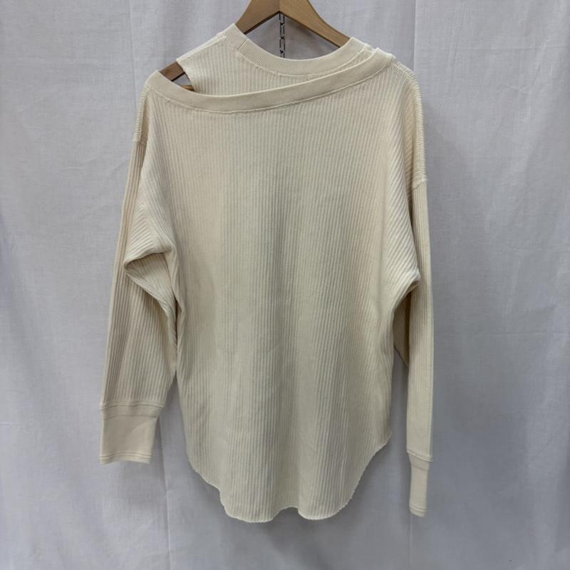 クラネ CLANE カットソー 長袖 11105-2092 アシンメトリーショルダートップス アイボリー SIZE:1 1 無地 アイボリー / アイボリー / レディース USED 古着 中古 50159724