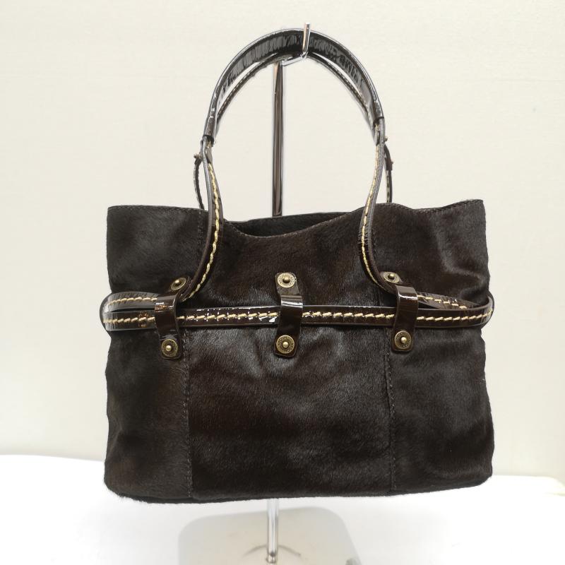 古着 USED ハンドバッグ ハンドバッグ Hogan ポニーヘア トップ ハンドル ハラコ バッグ - 茶 / ブラウン / brown レディース USED 古着 中古 50159728