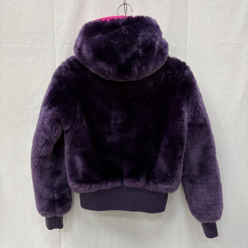 ディーゼル DIESEL ジャケット、上着 ジャンパー、ブルゾン フェイクファーブルゾンジャケット purple L L 無地 紫 / パープル / purple ガールズ USED 古着 中古 50159729