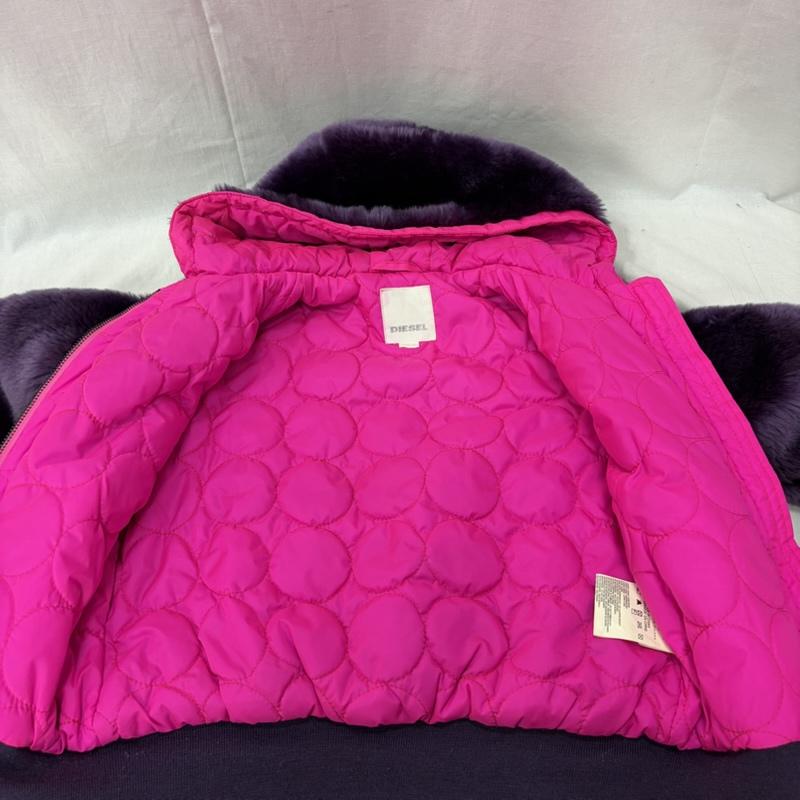 ディーゼル DIESEL ジャケット、上着 ジャンパー、ブルゾン フェイクファーブルゾンジャケット purple L L 無地 紫 / パープル / purple ガールズ USED 古着 中古 50159729