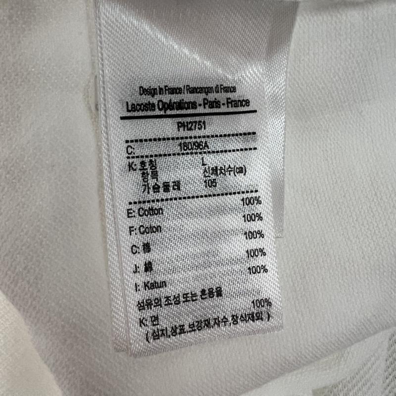 ラコステ LACOSTE ポロシャツ 半袖 PH2751 ビッグシルエット オーバーサイズ ピケ 鹿の子 ポロシャツ L 白 / ホワイト / white メンズ USED 古着 中古 50159735