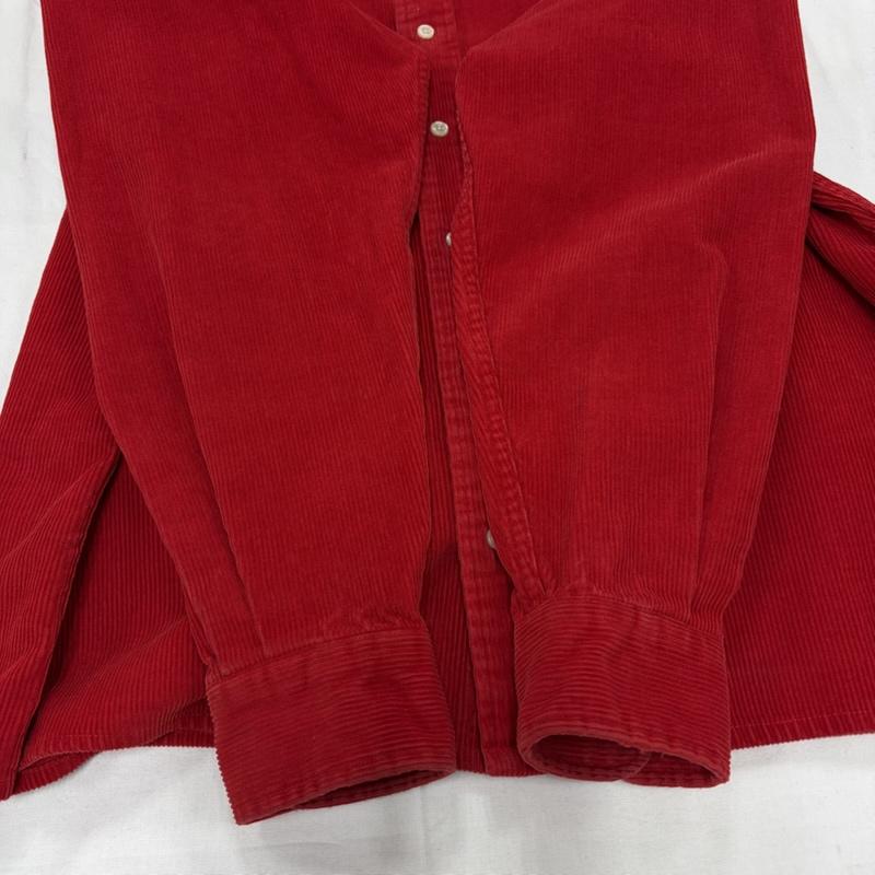 ラルフローレン RALPHLAUREN シャツ、ブラウス 長袖 90s コーデュロイ 長袖 シャツ ボタンダウン ポニー 刺繍 BLAIRE ヴィンテージ vintage M ワンポイント X ロゴ、文字 X 刺繍 赤 / レッド / red X 紺 / ネイビー / navy メンズ USED 古着 中古 50159743