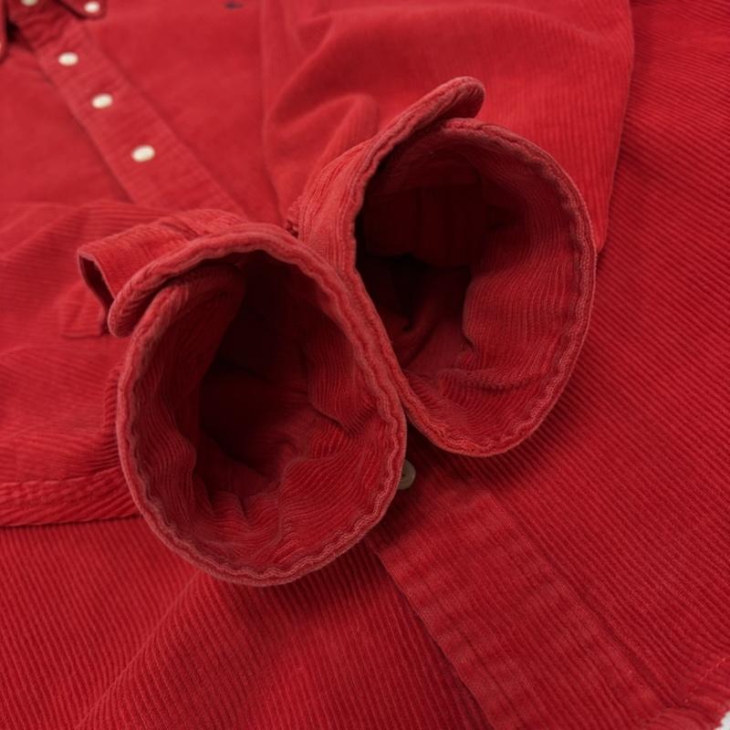 ラルフローレン RALPHLAUREN シャツ、ブラウス 長袖 90s コーデュロイ 長袖 シャツ ボタンダウン ポニー 刺繍 BLAIRE ヴィンテージ vintage M ワンポイント X ロゴ、文字 X 刺繍 赤 / レッド / red X 紺 / ネイビー / navy メンズ USED 古着 中古 50159743
