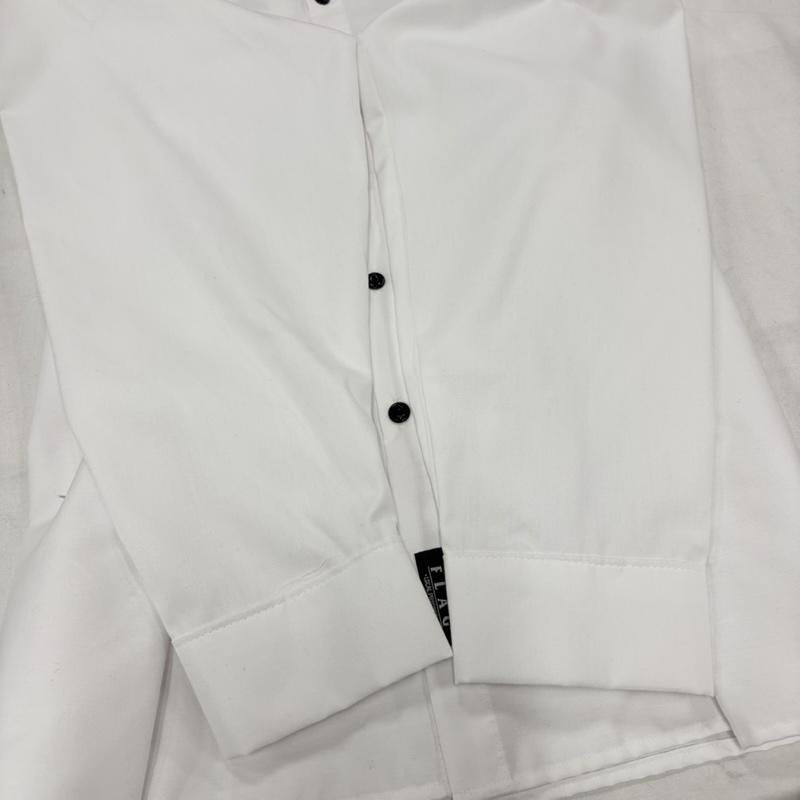 レッドキャップ RED KAP シャツ、ブラウス 長袖 ロゴ プリント 長袖 ワーク シャツ FLAG PRODUCTS XL ロゴ、文字 X プリント 白 / ホワイト / white X 黒 / ブラック / black メンズ USED 古着 中古 50159747