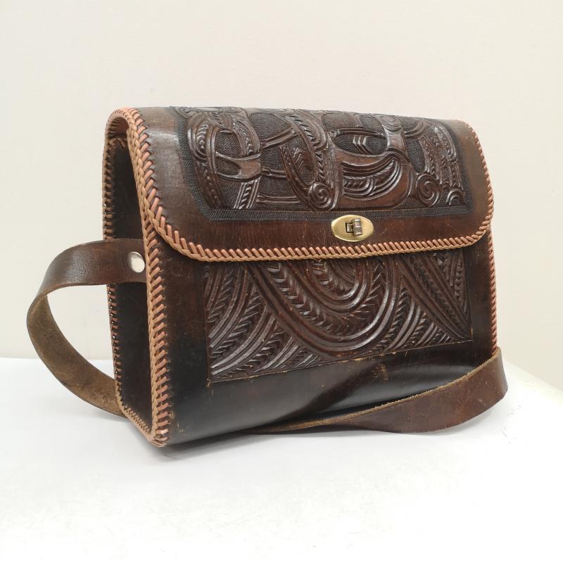 古着 USED ショルダーバッグ ショルダーバッグ カービング レザー バッグ ヴィンテージ - 茶 / ブラウン / brown レディース USED 古着 中古 50159749
