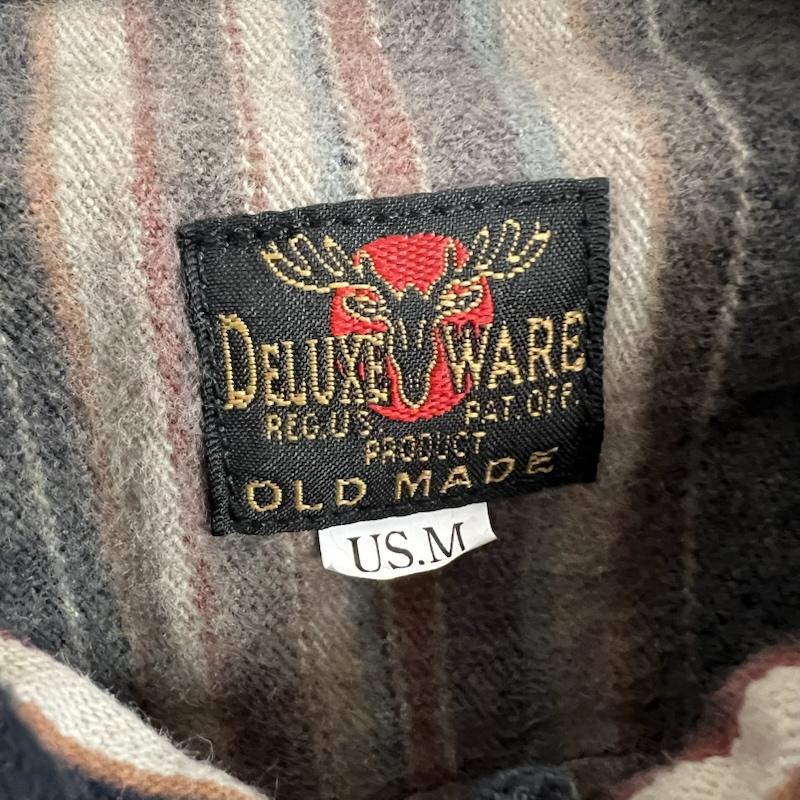 デラックスウエア DELUXEWARE シャツ、ブラウス 長袖 NATIVE STRIPE HV56 ネイティブストライプ ネルシャツ USM - メンズ USED 古着 中古 50159754