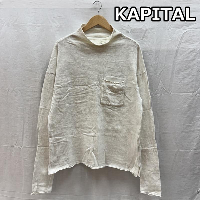 キャピタル KAPITAL Tシャツ 長袖 ハイネック コットン ロンT 長袖 ポケット Tシャツ 2 白 / ホワイト / white メンズ USED 古着 中古 50159790