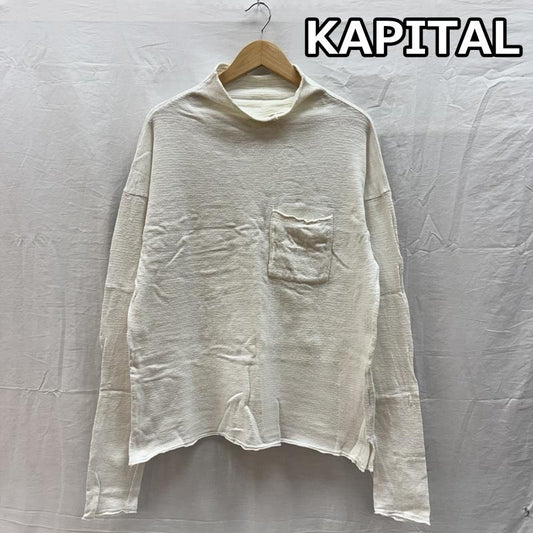キャピタル KAPITAL Tシャツ 長袖 ハイネック コットン ロンT 長袖 ポケット Tシャツ 2 白 / ホワイト / white メンズ USED 古着 中古 50159790