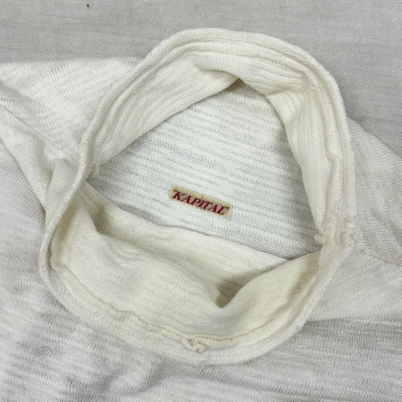 キャピタル KAPITAL Tシャツ 長袖 ハイネック コットン ロンT 長袖 ポケット Tシャツ 2 白 / ホワイト / white メンズ USED 古着 中古 50159790