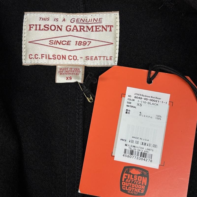 フィルソン FILSON ジャケット、上着 ジャンパー、ブルゾン Mackinaw Wool Blazer ウール マッキーノ ブレザー ジャケット USA製 70478 XS 黒 / ブラック / black メンズ USED 古着 中古 50159804