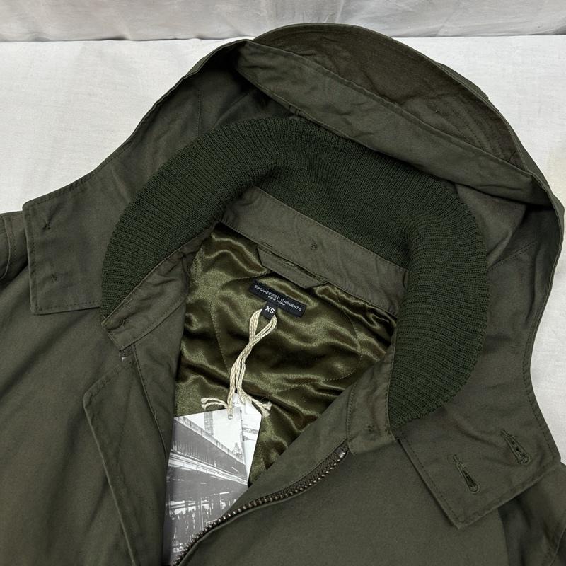 エンジニアードガーメンツ Engineered Garments ジャケット、上着 ジャンパー、ブルゾン Olive CP WeatherPoplin フライトデザイン ショールカラーリブ ジャケット チンスト XS メンズ USED 古着 中古 50159806