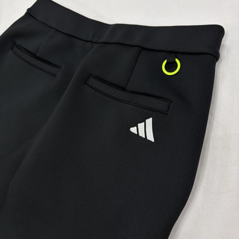 アディダス adidas スカート ミニスカート GOLF ゴルフ ウェア ダンボールニット ラップスカート ロゴ インナーパンツ L ロゴ、文字 黒 / ブラック / black レディース USED 古着 中古 50159814