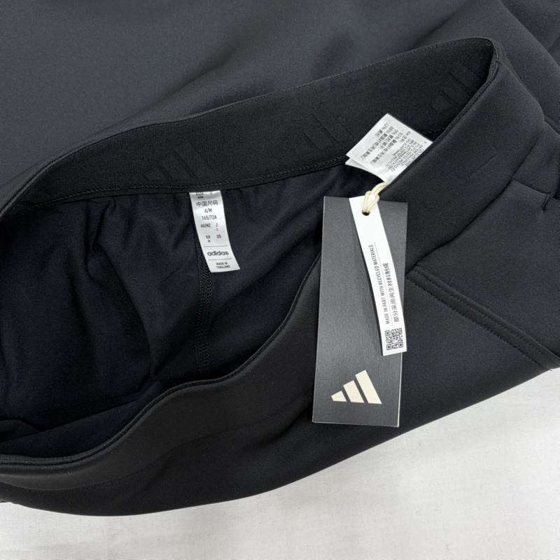 アディダス adidas スカート ミニスカート GOLF ゴルフ ウェア ダンボールニット ラップスカート ロゴ インナーパンツ L ロゴ、文字 黒 / ブラック / black レディース USED 古着 中古 50159814