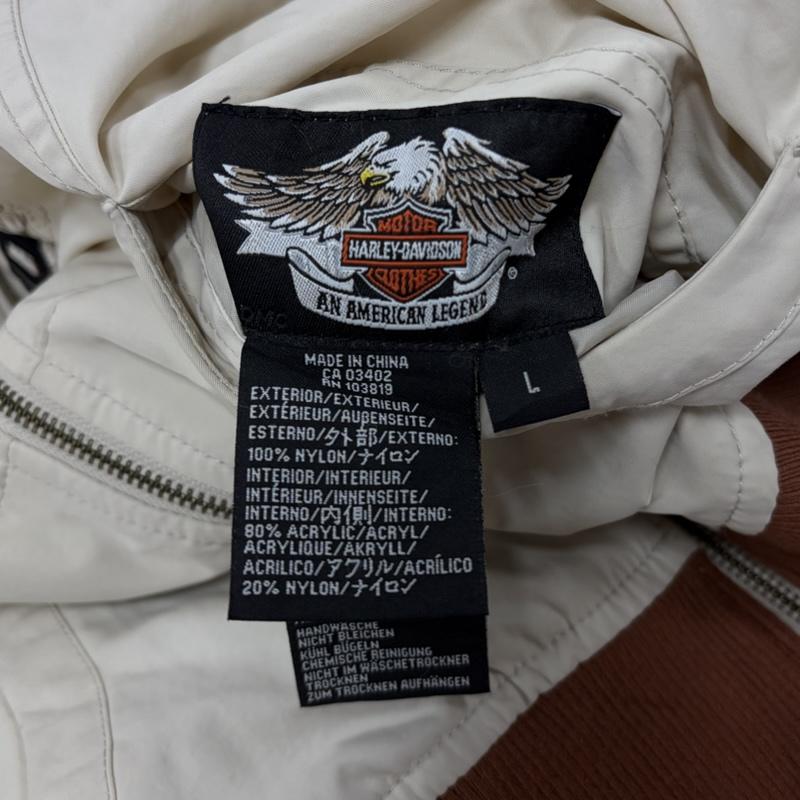 ハーレーダビッドソン Harley-Davidson ジャケット、上着 ジャンパー、ブルゾン 3way リバーシブル ブルゾン ジャケット ロゴ 刺繍 ベスト ナイロン ニット L ロゴ、文字 X 刺繍 ベージュ / ベージュ / beige X 茶 / ブラウン / brown X 黒 / ブラック / black レディース USED 古着 中古 50159823