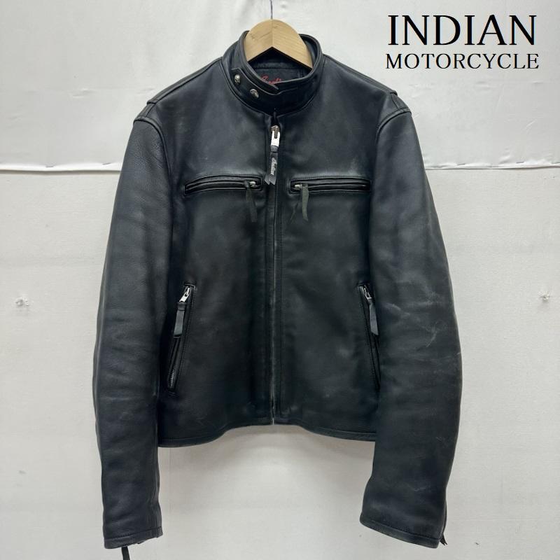 インディアン モーターサイクル INDIAN MOTORCYCLE ジャケット、上着 ライダース シングル ライダース レザー ジャケット 牛革 40 黒 / ブラック / black メンズ USED 古着 中古 50159824