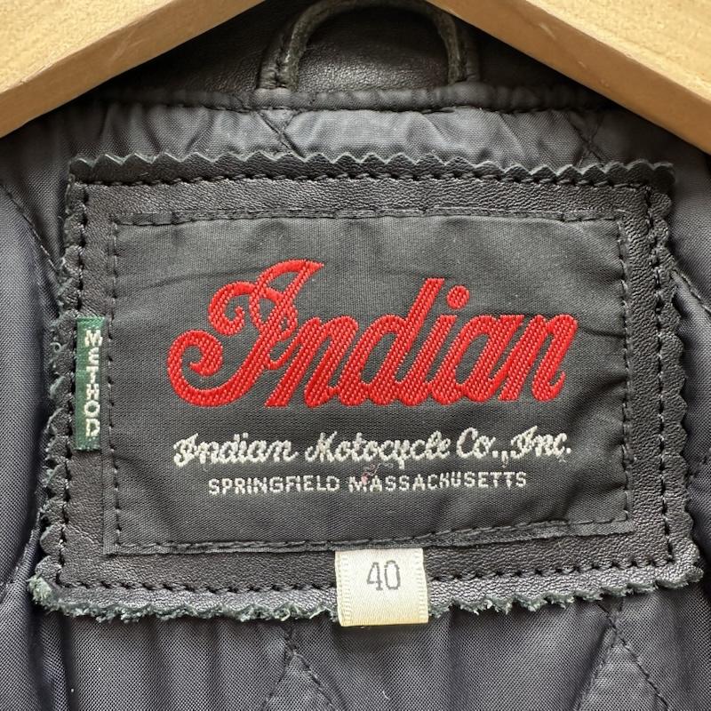 インディアン モーターサイクル INDIAN MOTORCYCLE ジャケット、上着 ライダース シングル ライダース レザー ジャケット 牛革 40 黒 / ブラック / black メンズ USED 古着 中古 50159824