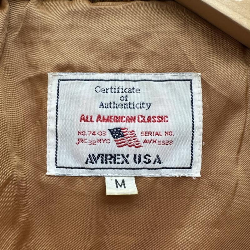 アヴィレックス AVIREX ジャケット、上着 ダウンジャケット レザー ダウン ジャケット 611104 M キャメル / キャメル / メンズ USED 古着 中古 50159828