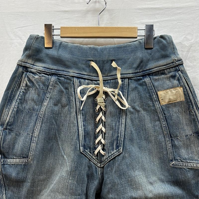 キャピタル KAPITAL パンツ デニム、ジーンズ サルエル デニム 乗馬 パンツ ユーズド加工 ひざ下丈 ゴムウエスト M メンズ USED 古着 中古 50159829