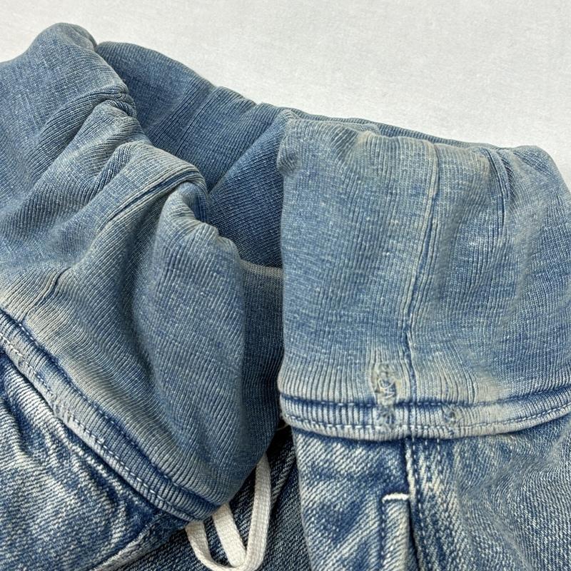 キャピタル KAPITAL パンツ デニム、ジーンズ サルエル デニム 乗馬 パンツ ユーズド加工 ひざ下丈 ゴムウエスト M メンズ USED 古着 中古 50159829