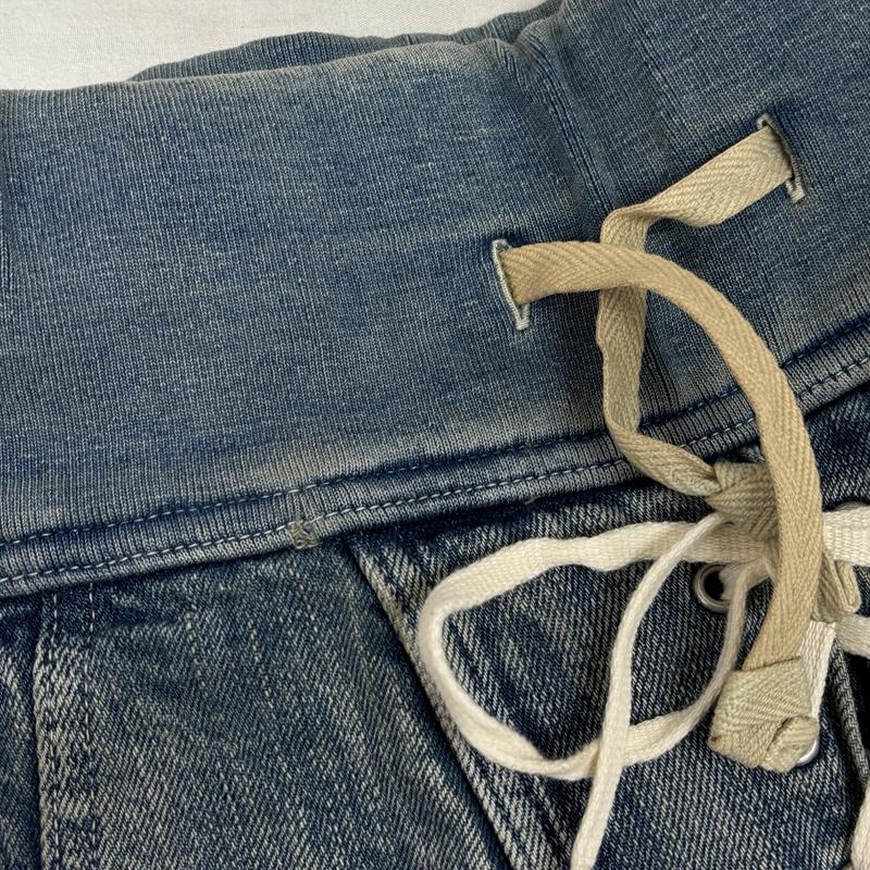 キャピタル KAPITAL パンツ デニム、ジーンズ サルエル デニム 乗馬 パンツ ユーズド加工 ひざ下丈 ゴムウエスト M メンズ USED 古着 中古 50159829