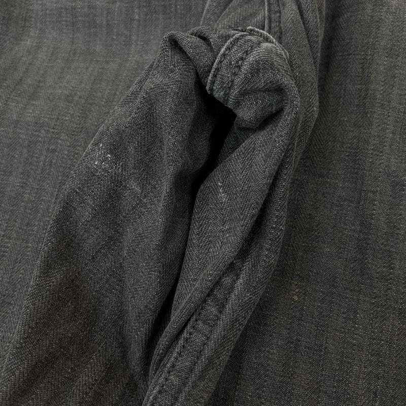 キャピタル KAPITAL ボトムス ボトムス ヘリンボーン 七分丈 パンツ 2タック 月桂樹ボタン 裾レザー XS メンズ USED 古着 中古 50159834