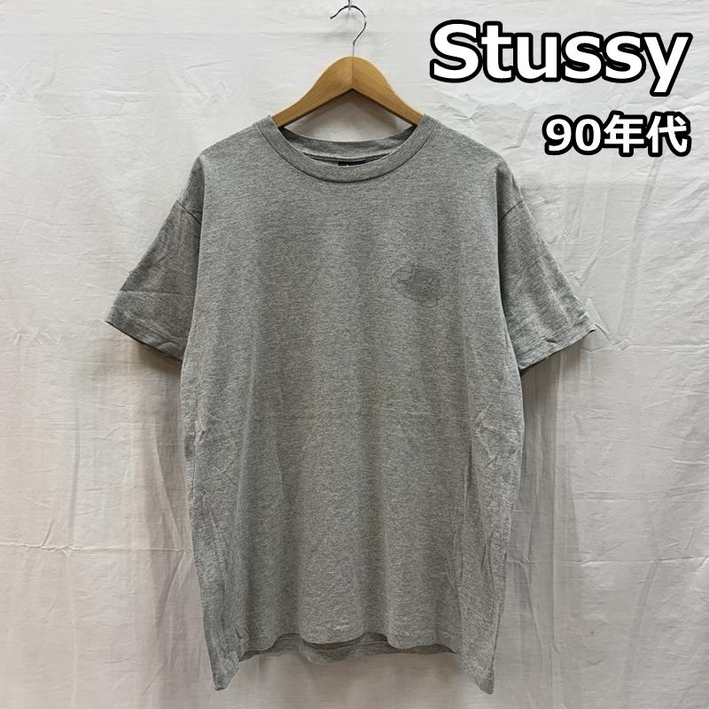 ステューシー STUSSY Tシャツ 半袖 90年代 ビンテージ USA製 ロゴ プリント クルーネック 半袖 Tシャツ 90s VINTAGE L 灰 / グレー / gray メンズ USED 古着 中古 50159840