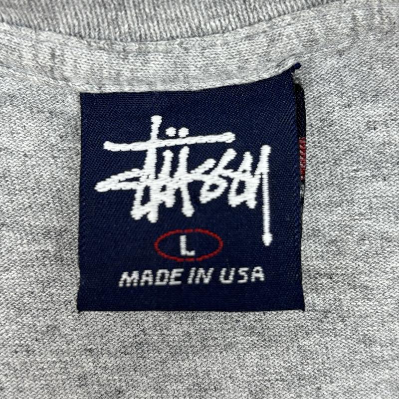 ステューシー STUSSY Tシャツ 半袖 90年代 ビンテージ USA製 ロゴ プリント クルーネック 半袖 Tシャツ 90s VINTAGE L 灰 / グレー / gray メンズ USED 古着 中古 50159840
