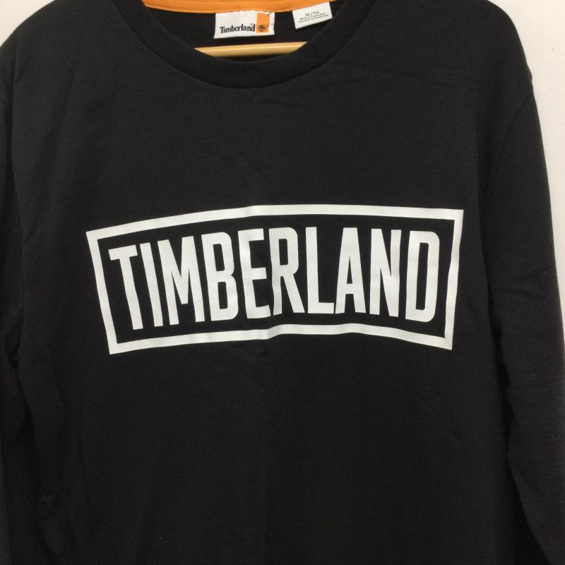 ティンバーランド Timberland トレーナー 長袖 timberland フロントロゴ スウェット　クルーネック XL ロゴ、文字 黒 / ブラック / black メンズ USED 古着 中古 50159852