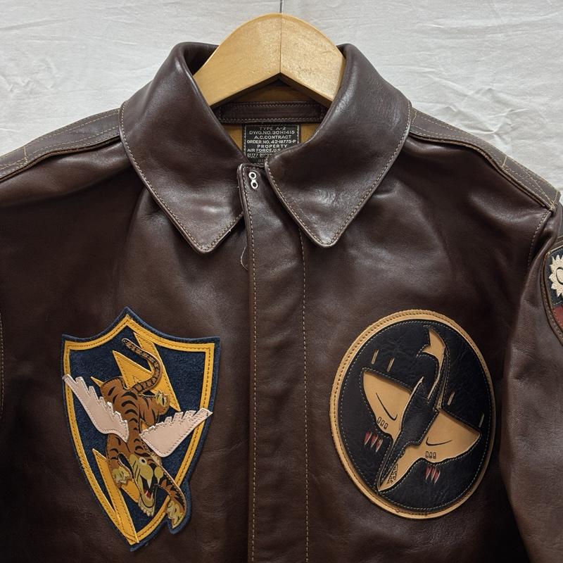 バズリクソンズ Buzz Rickson s ジャケット、上着 レザージャケット BR80367 BR80509 A-2 赤リブ ホースハイド レザー フライト ジャケット 36 メンズ USED 古着 中古 50159858