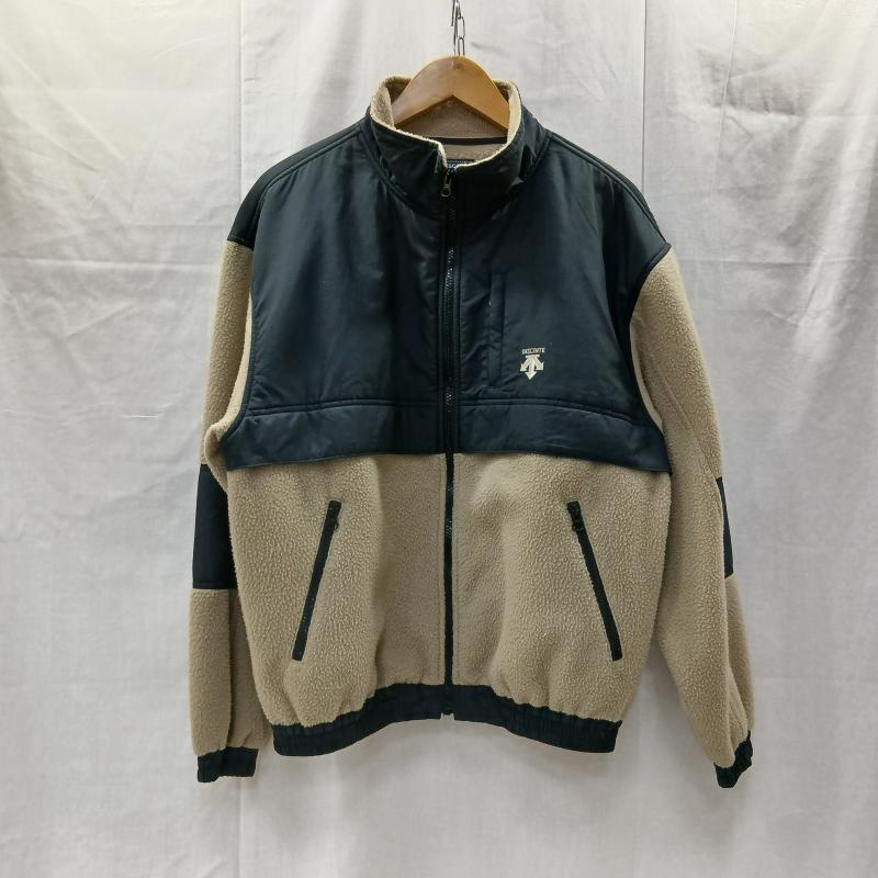 デサント DESCENTE ジャケット、上着 ジャンパー、ブルゾン 90s DYERSBURG フリース ジャケット S 黒 / ブラック / black X ベージュ / ベージュ / beige メンズ USED 古着 中古 50159867