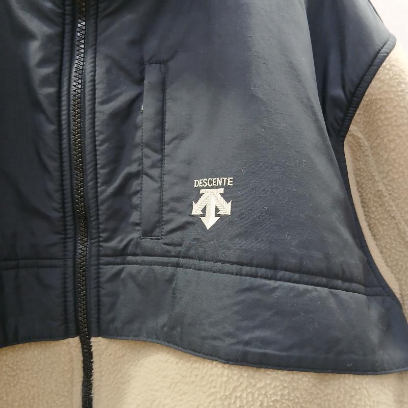 デサント DESCENTE ジャケット、上着 ジャンパー、ブルゾン 90s DYERSBURG フリース ジャケット S 黒 / ブラック / black X ベージュ / ベージュ / beige メンズ USED 古着 中古 50159867
