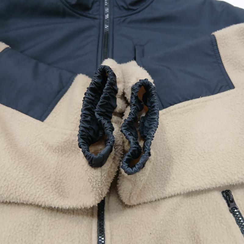 デサント DESCENTE ジャケット、上着 ジャンパー、ブルゾン 90s DYERSBURG フリース ジャケット S 黒 / ブラック / black X ベージュ / ベージュ / beige メンズ USED 古着 中古 50159867