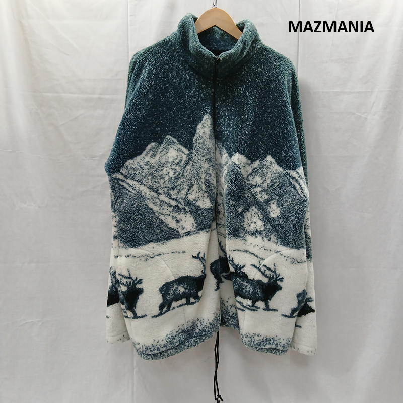 古着 USED ジャケット、上着 ジャンパー、ブルゾン 90s MAZMANIA fleece jacket USA製 フリース ジャケット XXL 白 / ホワイト / white X 緑 / グリーン / green メンズ USED 古着 中古 50159871