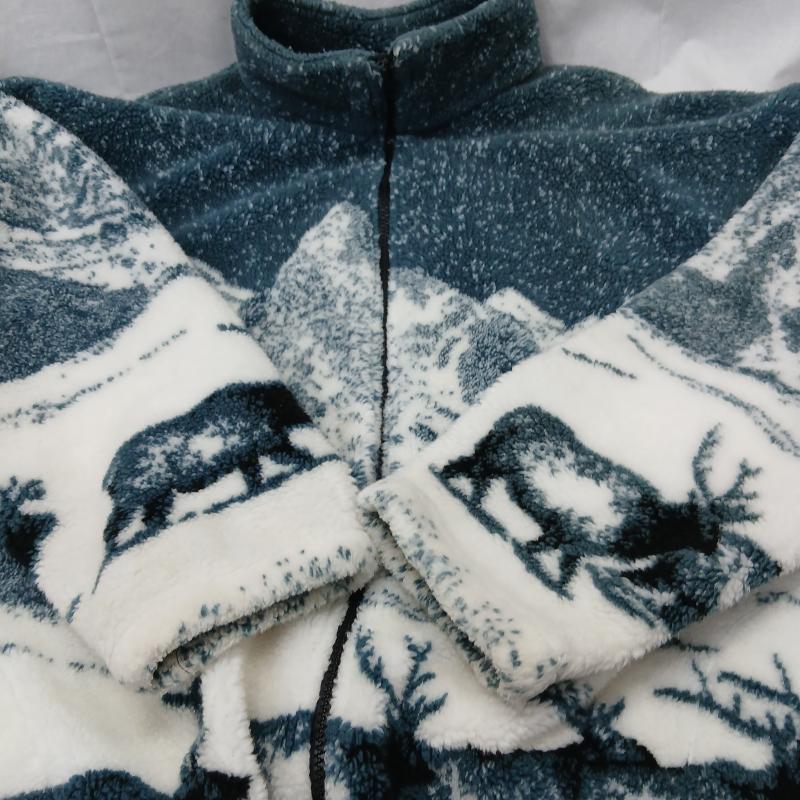 古着 USED ジャケット、上着 ジャンパー、ブルゾン 90s MAZMANIA fleece jacket USA製 フリース ジャケット XXL 白 / ホワイト / white X 緑 / グリーン / green メンズ USED 古着 中古 50159871