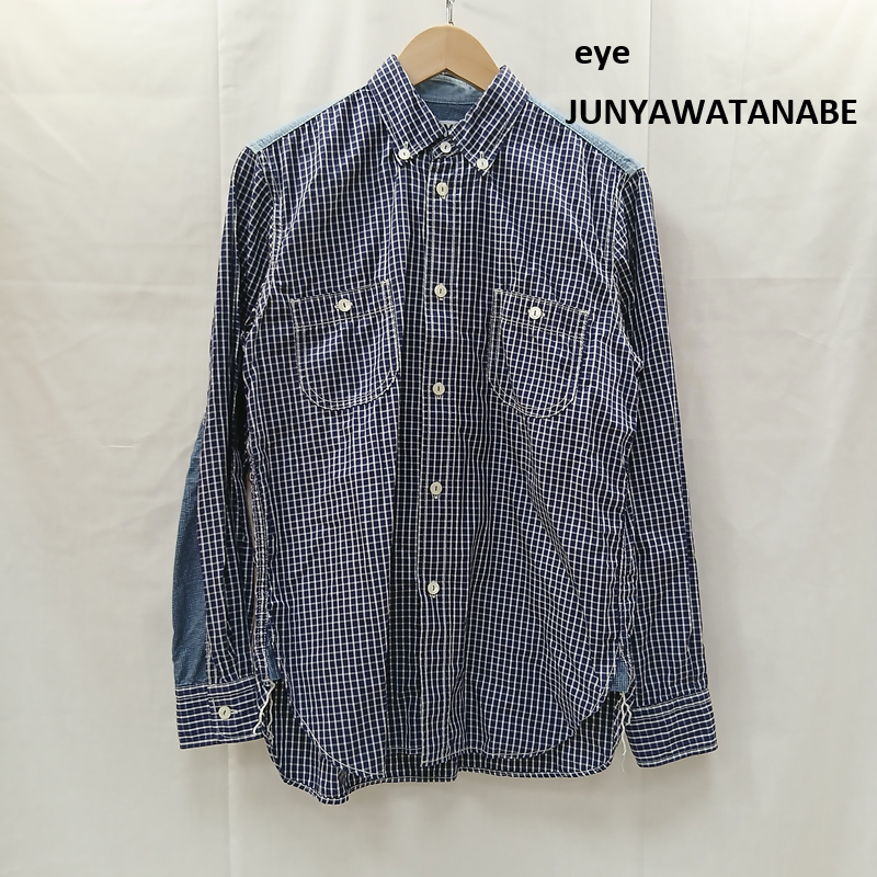アイジュンヤワタナベコムデギャルソン eye JUNYAWATANABE COMME des GARCONS シャツ、ブラウス 長袖 AD2018 切替 長袖シャツ XS 紺 / ネイビー / navy メンズ USED 古着 中古 50159872