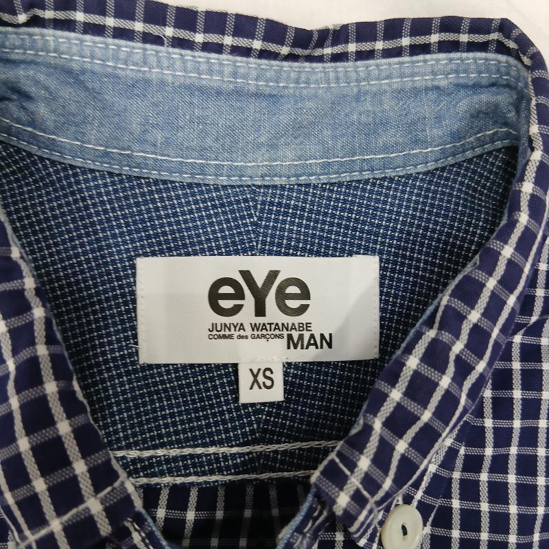 アイジュンヤワタナベコムデギャルソン eye JUNYAWATANABE COMME des GARCONS シャツ、ブラウス 長袖 AD2018 切替 長袖シャツ XS 紺 / ネイビー / navy メンズ USED 古着 中古 50159872