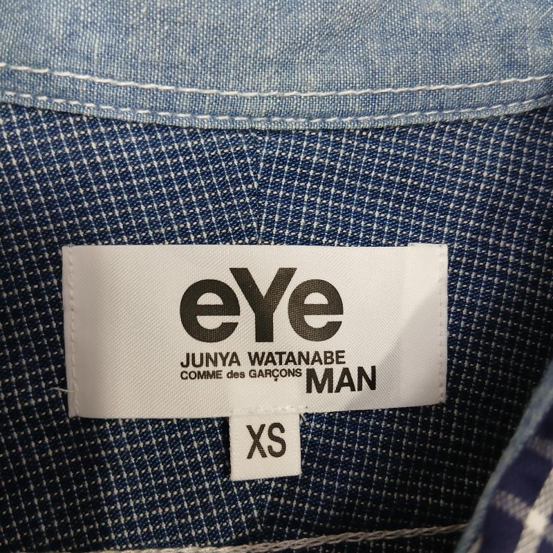 アイジュンヤワタナベコムデギャルソン eye JUNYAWATANABE COMME des GARCONS シャツ、ブラウス 長袖 AD2018 切替 長袖シャツ XS 紺 / ネイビー / navy メンズ USED 古着 中古 50159872