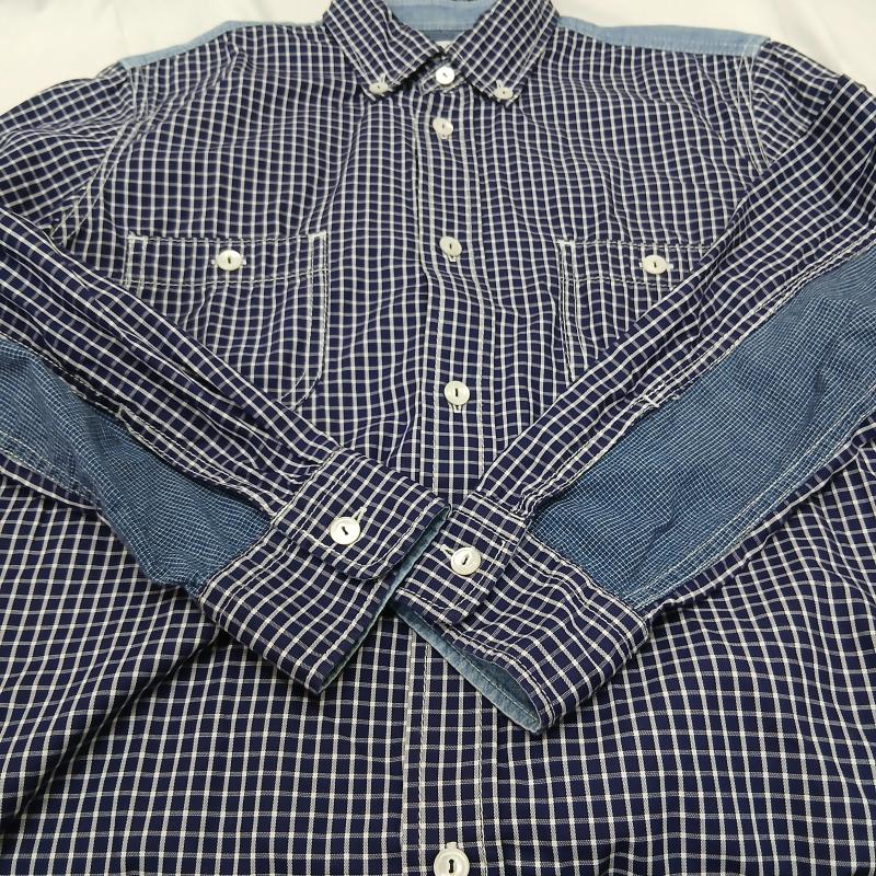 アイジュンヤワタナベコムデギャルソン eye JUNYAWATANABE COMME des GARCONS シャツ、ブラウス 長袖 AD2018 切替 長袖シャツ XS 紺 / ネイビー / navy メンズ USED 古着 中古 50159872