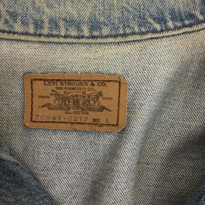 リーバイス Levi s ジャケット、上着 ジャンパー、ブルゾン Levi s リーバイス 70649-0217 70649-0221 デニム ジャケット Gジャン オレンジタブ L 無地 インディゴ / インディゴ / Indigo メンズ USED 古着 中古 50159873