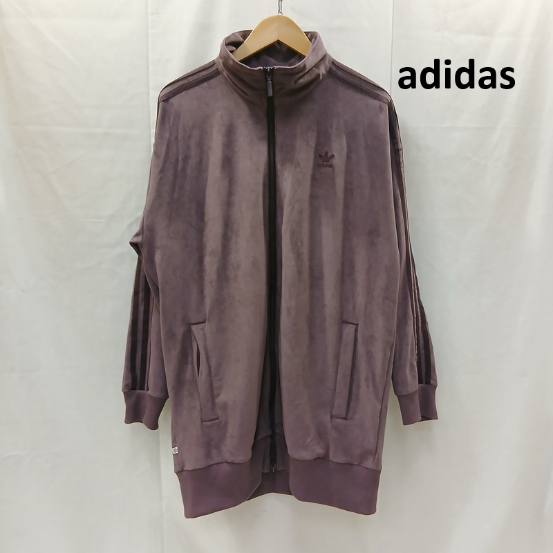 アディダス adidas ジャケット、上着 ジャンパー、ブルゾン ベロア トラック ジャケット シャドウマルーン HM1688 ロング丈 XL 紫 / パープル / purple レディース USED 古着 中古 50159874