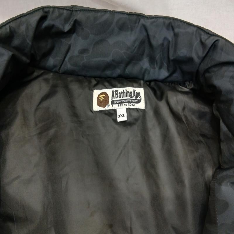 アベイシングエイプ A BATHING APE ジャケット、上着 ジャンパー、ブルゾン カモ柄 ナイロン 中綿 ベスト 迷彩 3XL - 黒 / ブラック / black メンズ USED 古着 中古 50159876