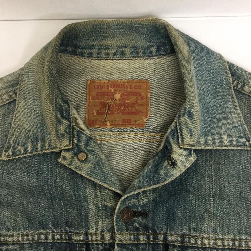 リーバイス Levi s ジャケット、上着 ジャンパー、ブルゾン Levi sリーバイス71557-0214トラッカー3rdサード日本製ビッグEデニムジャケット BigE均等V 40 無地 インディゴ / インディゴ / Indigo メンズ USED 古着 中古 50159877